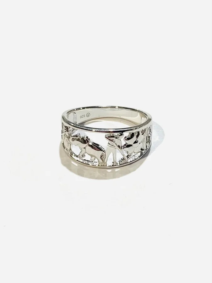 Sterling Silver Elephant-Inspired Ring