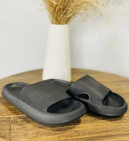 Pillow Slide Sandals/Slippers - Black