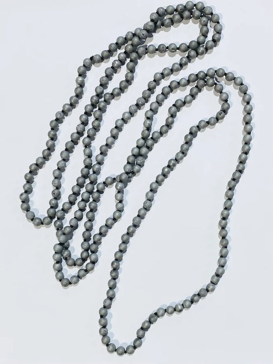 Grey Frosted Beaded Necklace