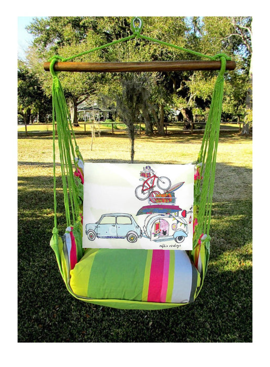 Swing Set - Fresh Lime Stripe w/ Camper Gear