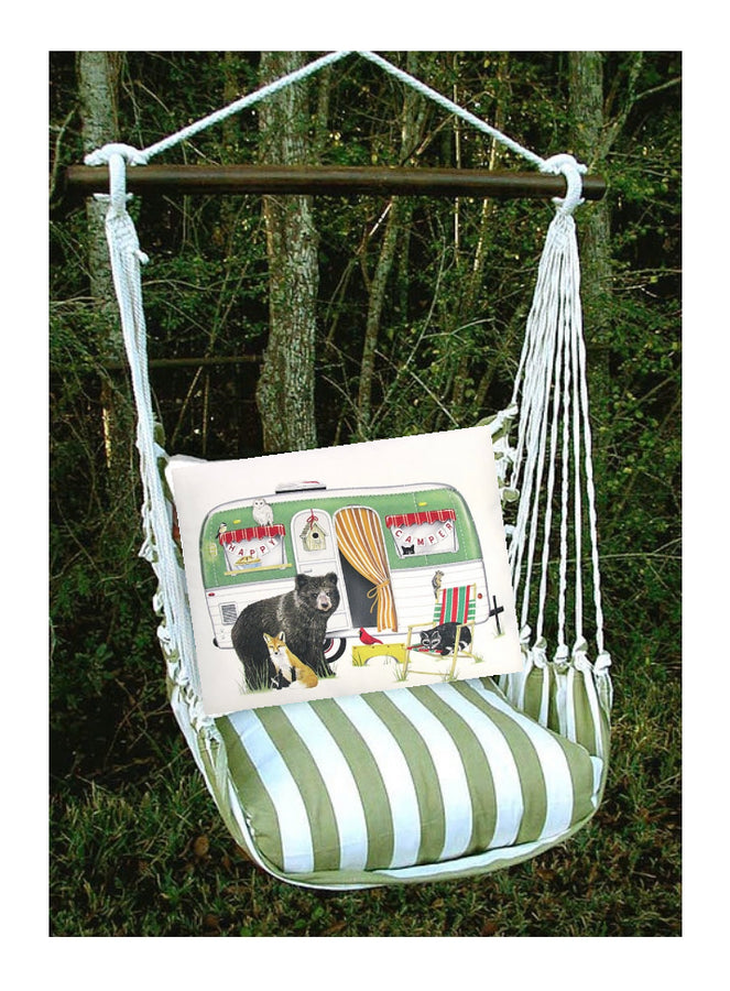 Swing Set - Summer Palms Stripe w/ Happy Campers & Bear