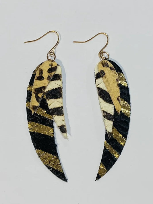 LEATHER WING EARRINGS