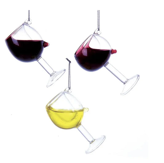 Glass of Wine Ornaments (Multiple Styles)