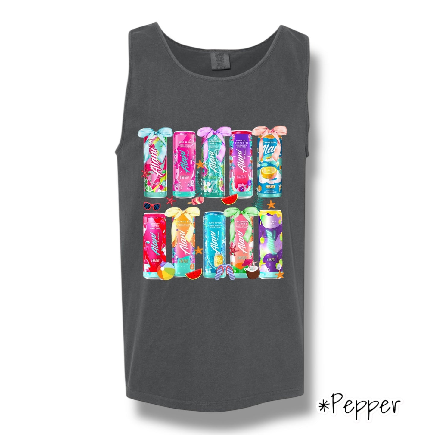 "Summer Drink" Front Print Only Tank Top