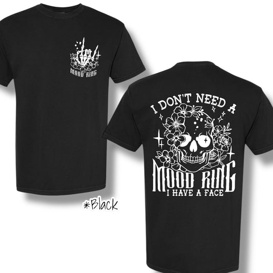 "Mood Ring" (White Ink) Pocket and Back Print Graphic Short Sleeve
