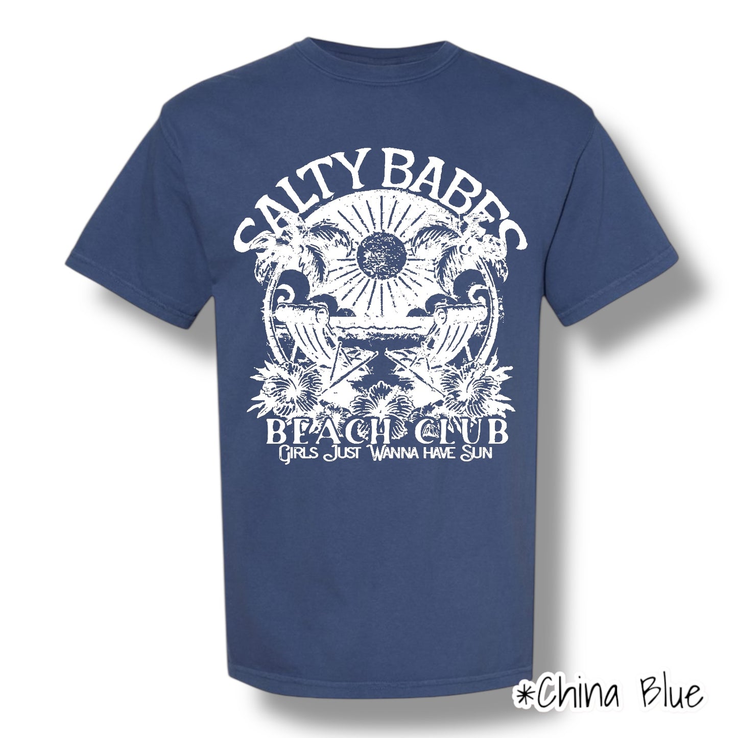 "Salty Babes" (White Ink) Front Print Short Sleeve