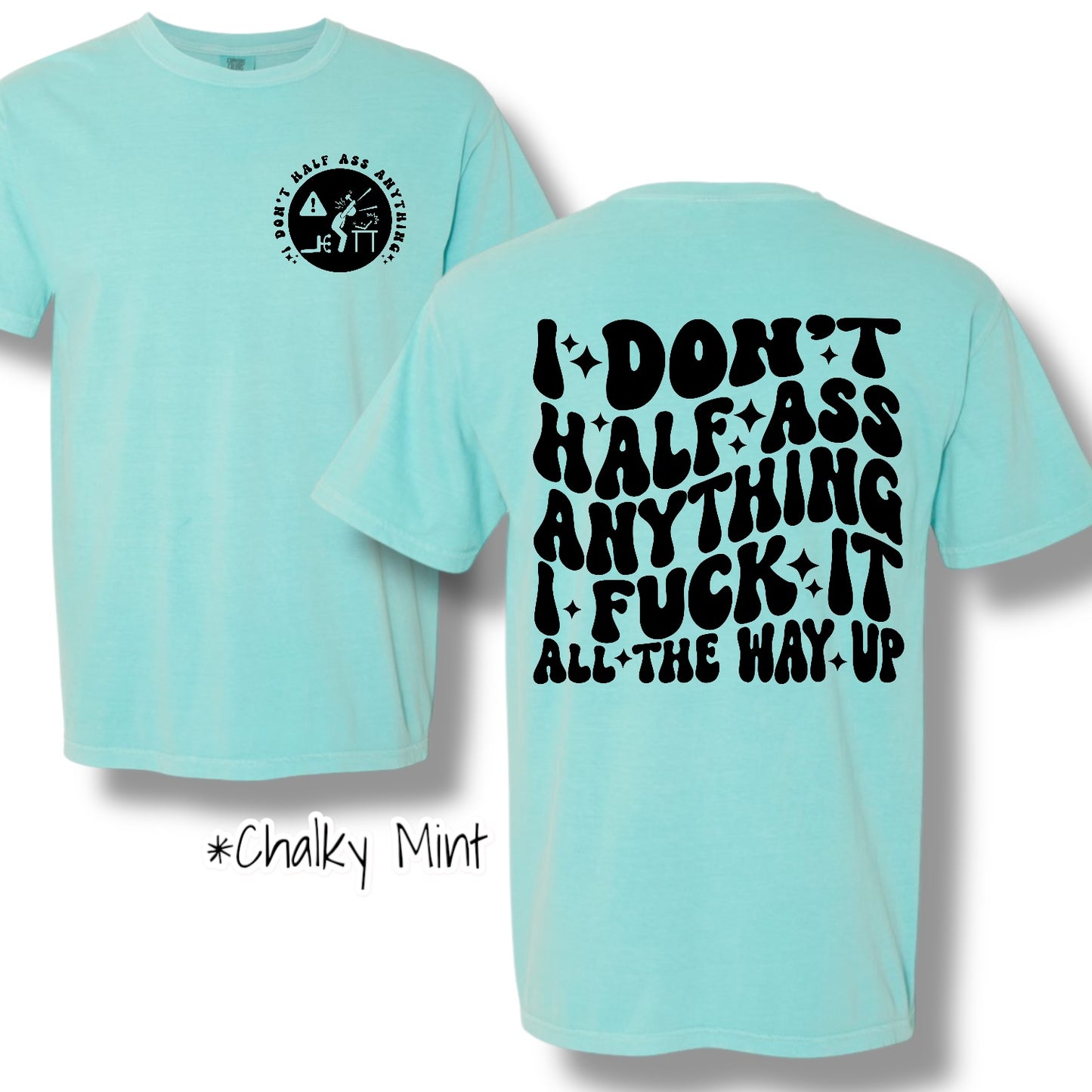 "All The Way Up" (Black Ink) Pocket and Back Print Graphic Short Sleeve