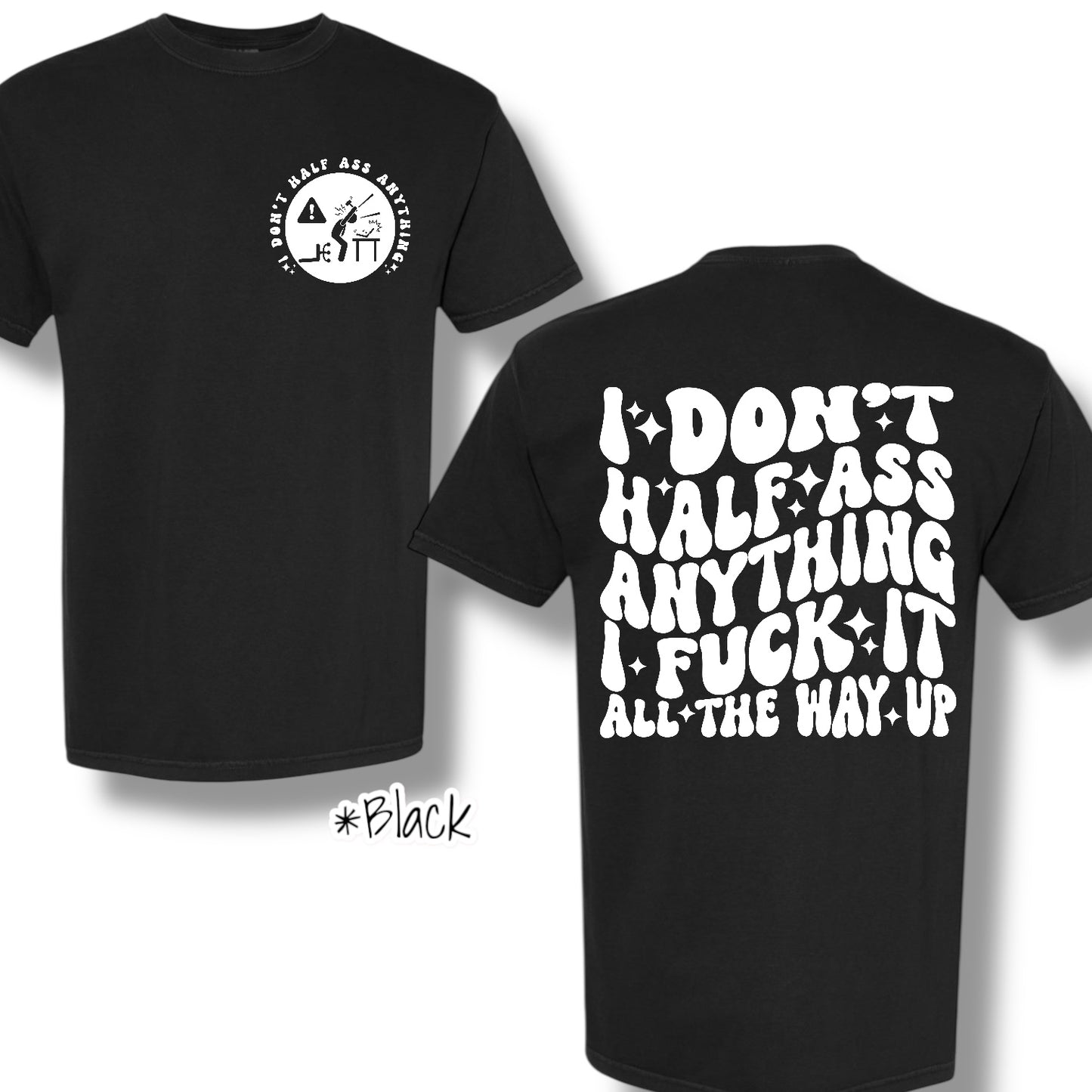 "All The Way Up" (White Ink) Pocket and Back Print Graphic Short Sleeve