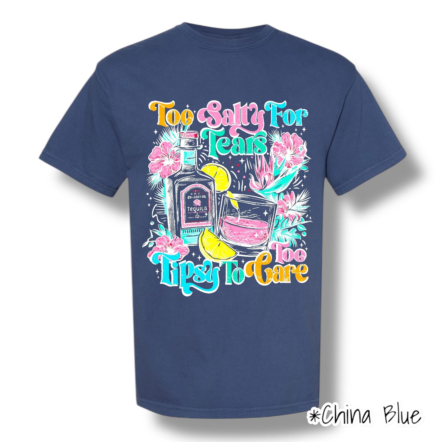 "Too Salty For Tears" (White Ink) Front Print Short Sleeve