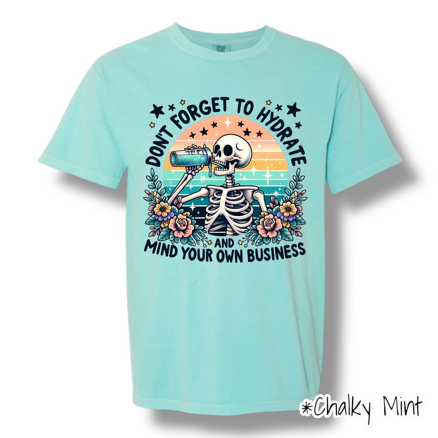 "Mind Your Own Business" Front Print Only Graphic Short Sleeve