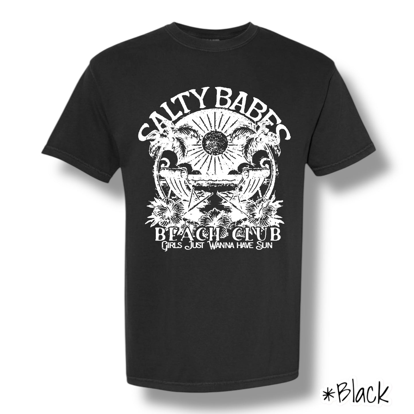 "Salty Babes" (White Ink) Front Print Short Sleeve
