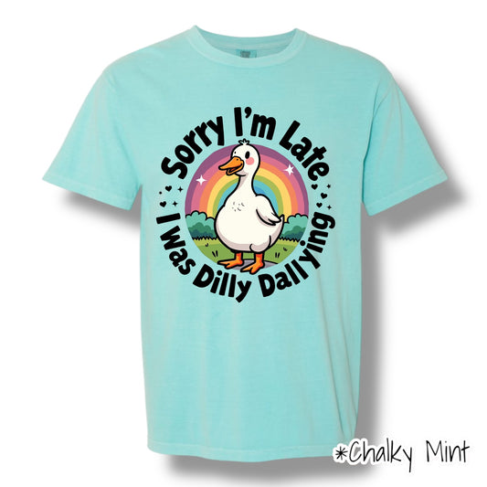 "Dilly Dallying" Front Print Only Graphic Short Sleeve