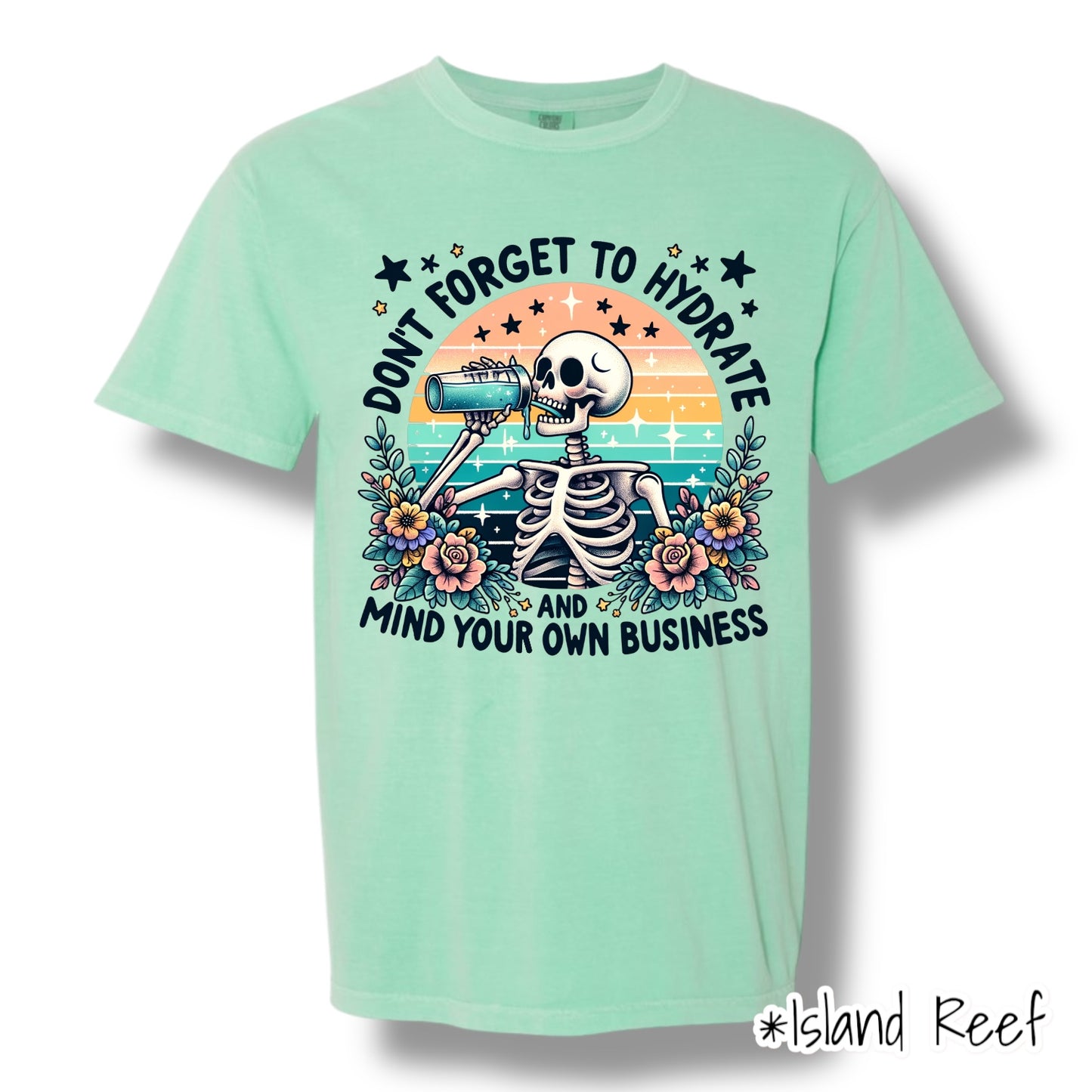 "Mind Your Own Business" Front Print Only Graphic Short Sleeve