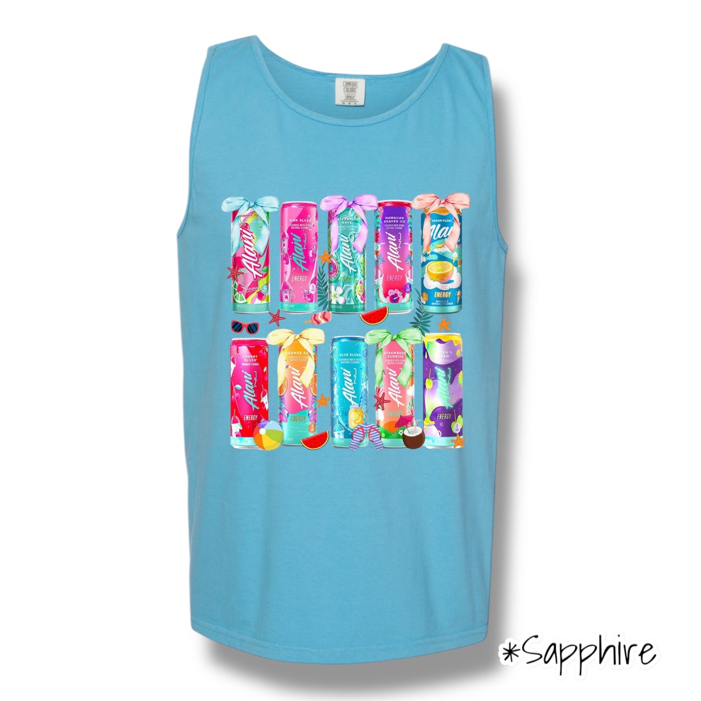 "Summer Drink" Front Print Only Tank Top