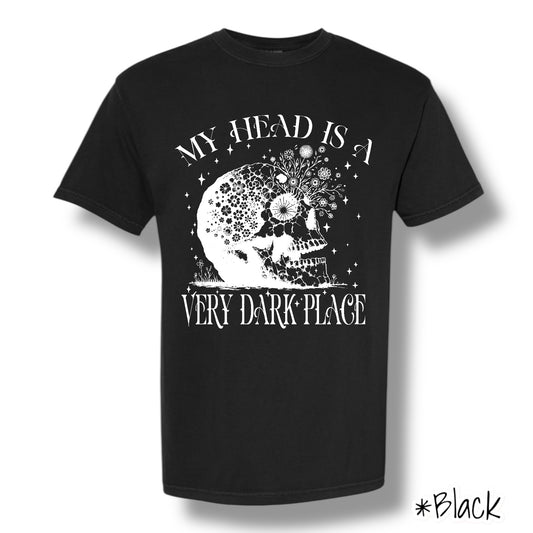 "Dark Place" (White Ink) Front Print Only Short Sleeve
