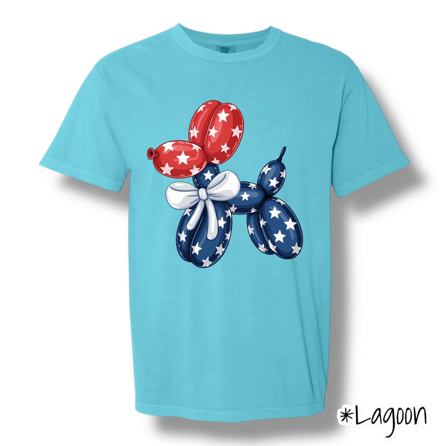 "Balloon Dog USA" Front Print Only Graphic Short Sleeve T Shirt