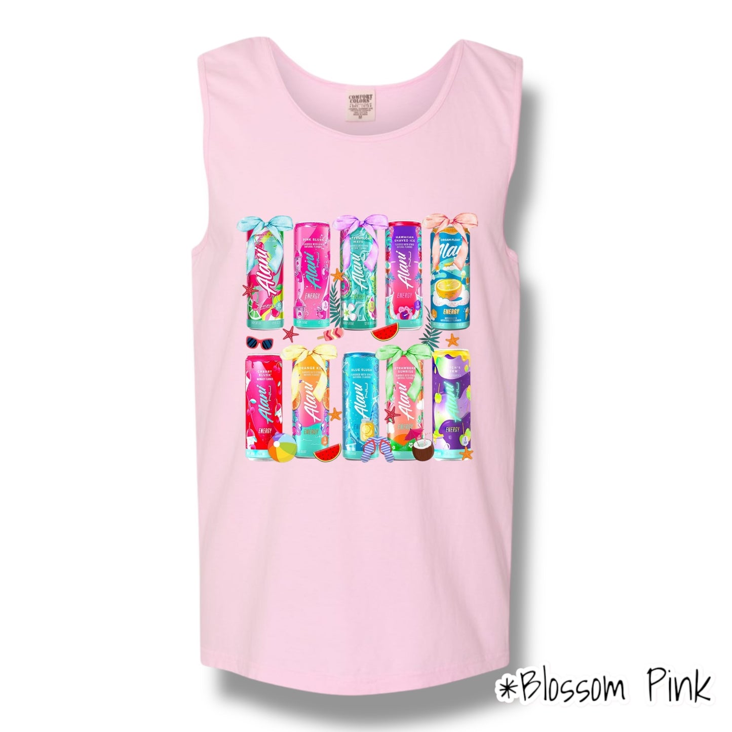 "Summer Drink" Front Print Only Tank Top