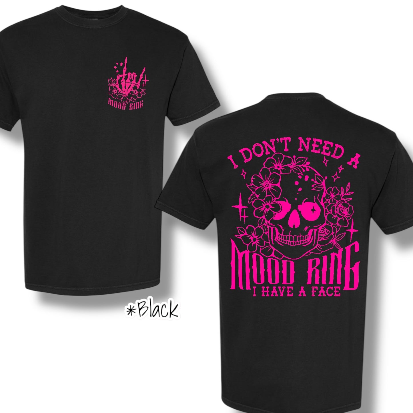 "Mood Ring" (Pink Ink) Pocket and Back Print Graphic Short Sleeve