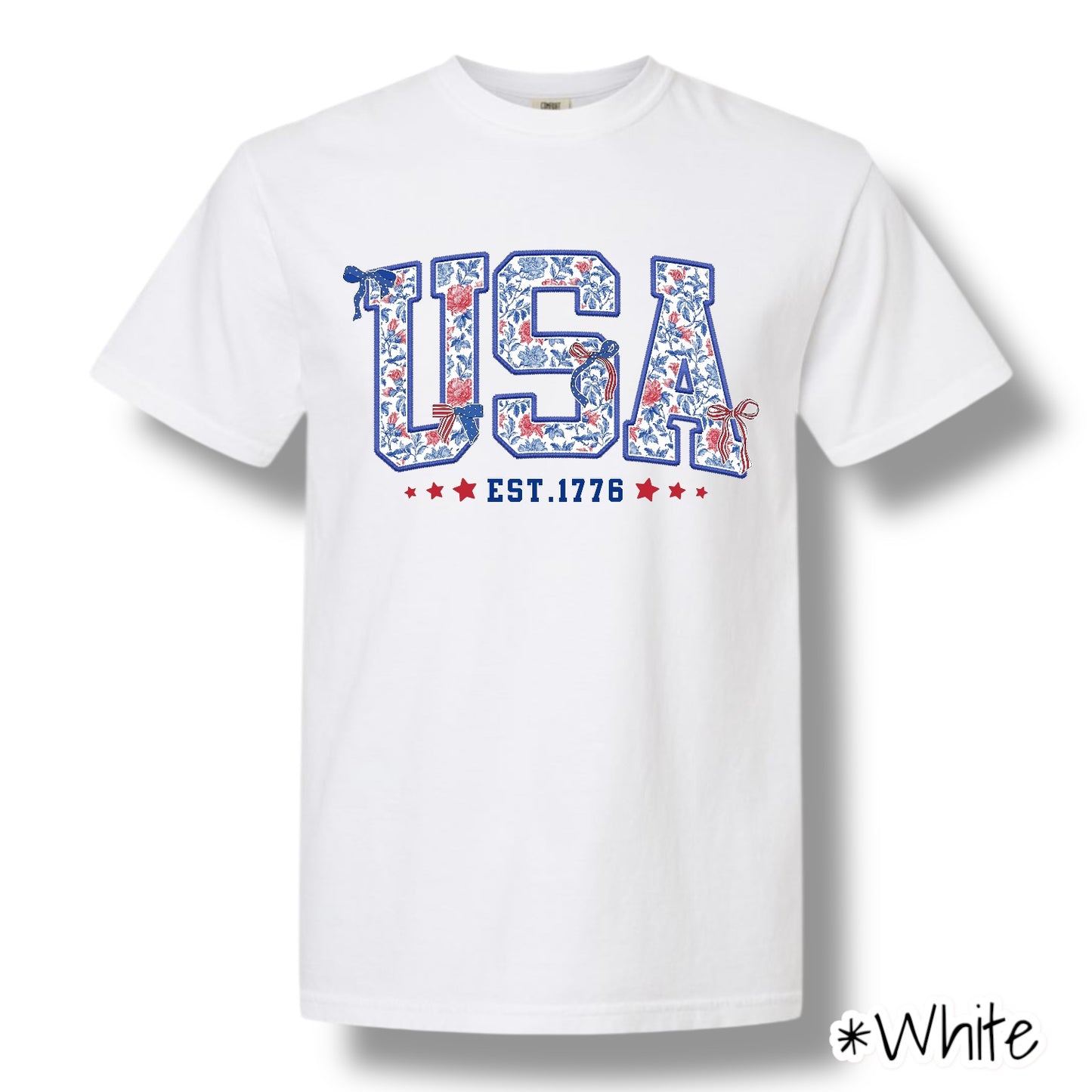 "USA" Front Print Only Graphic Short Sleeve T Shirt