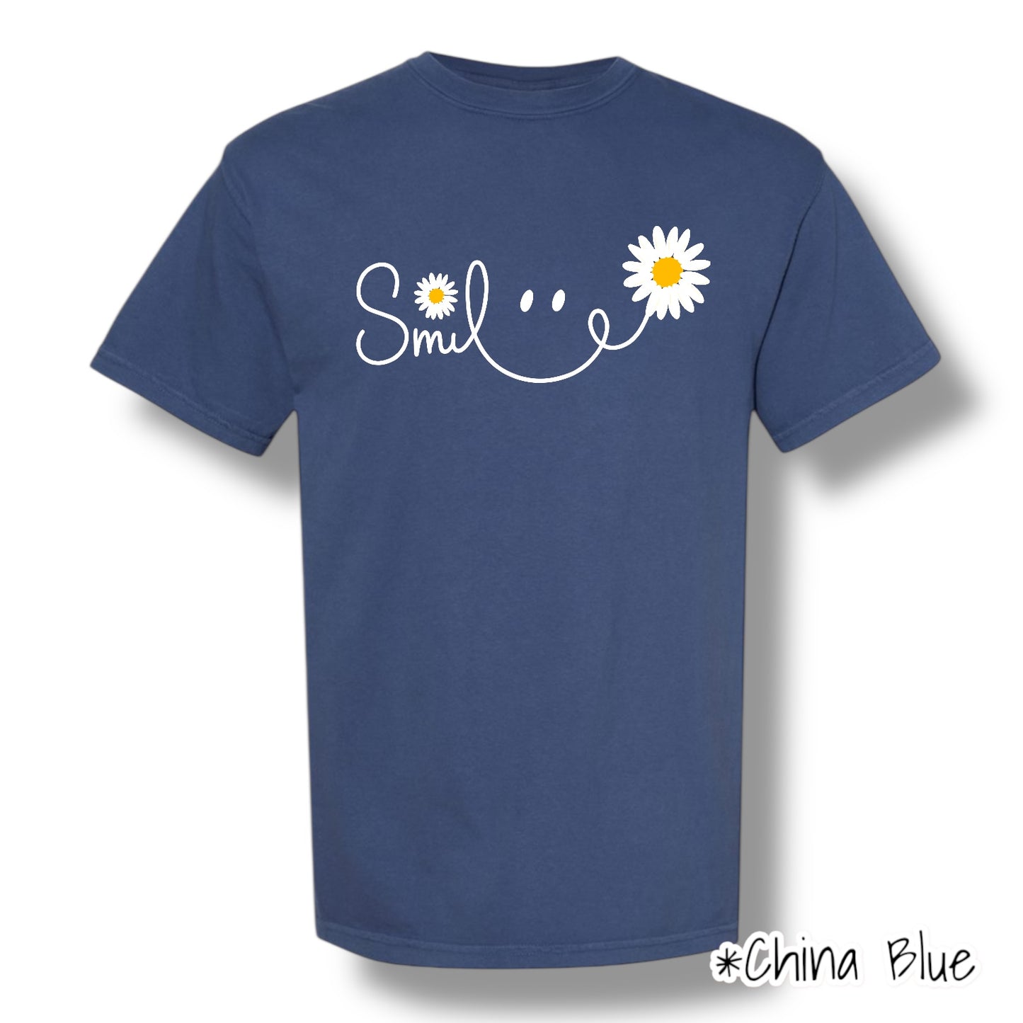 "Smile" (White Ink) Front Print Only Graphic Short Sleeve