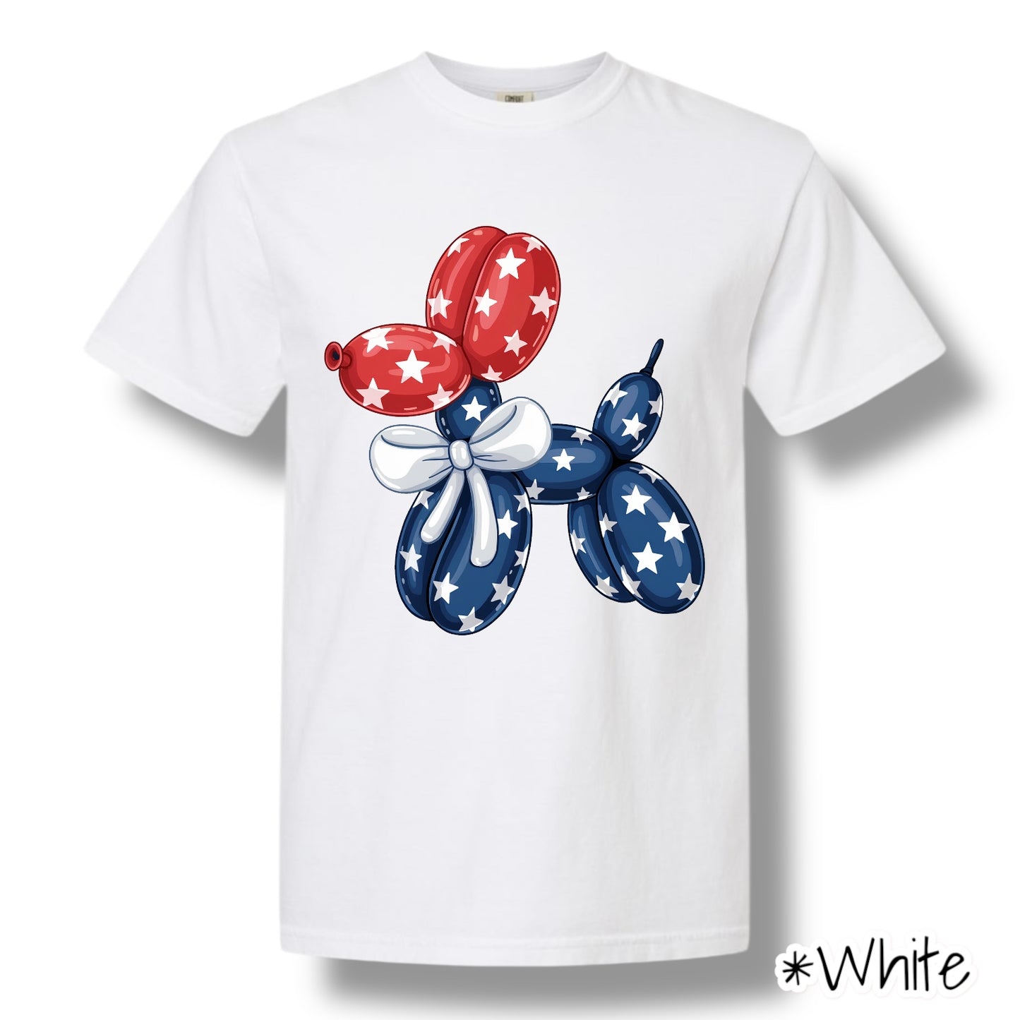 "Balloon Dog USA" Front Print Only Graphic Short Sleeve T Shirt