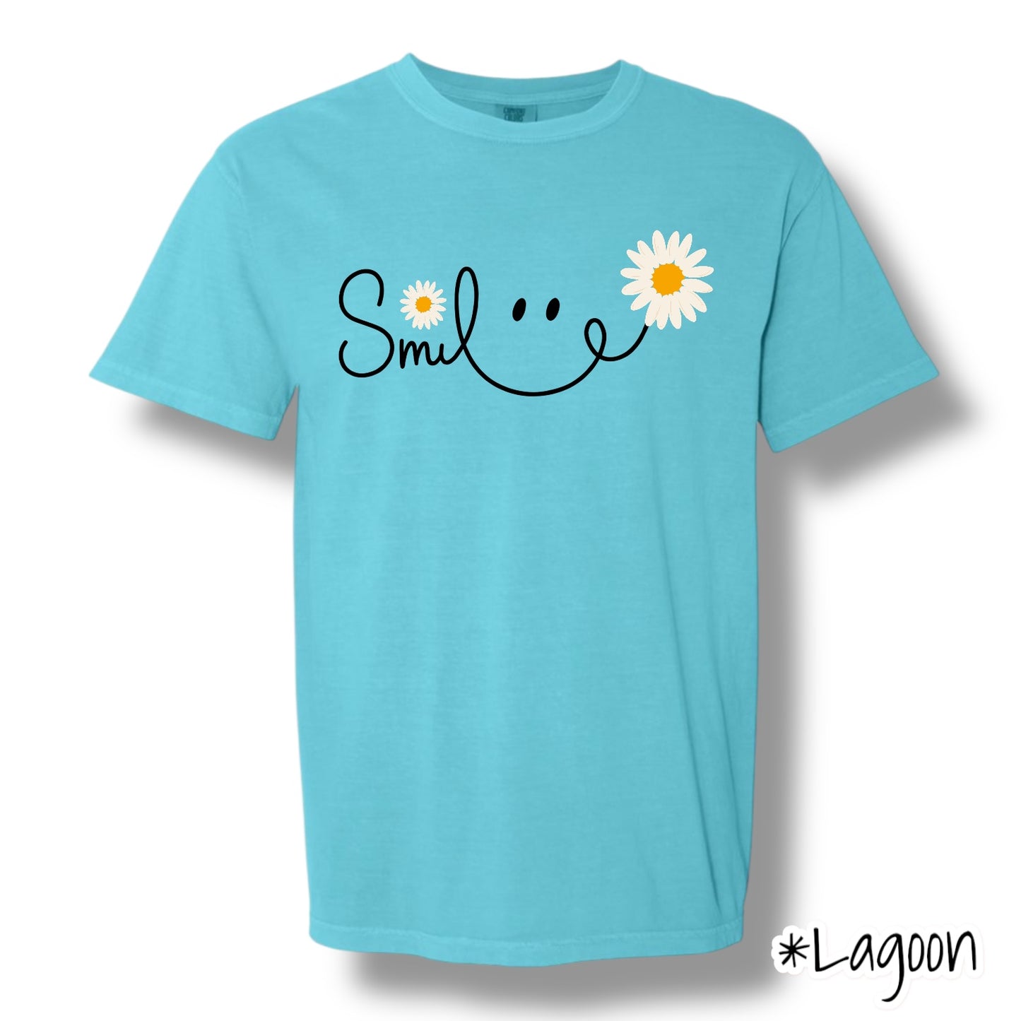"Smile" (Black Ink) Front Print Only Graphic Short Sleeve
