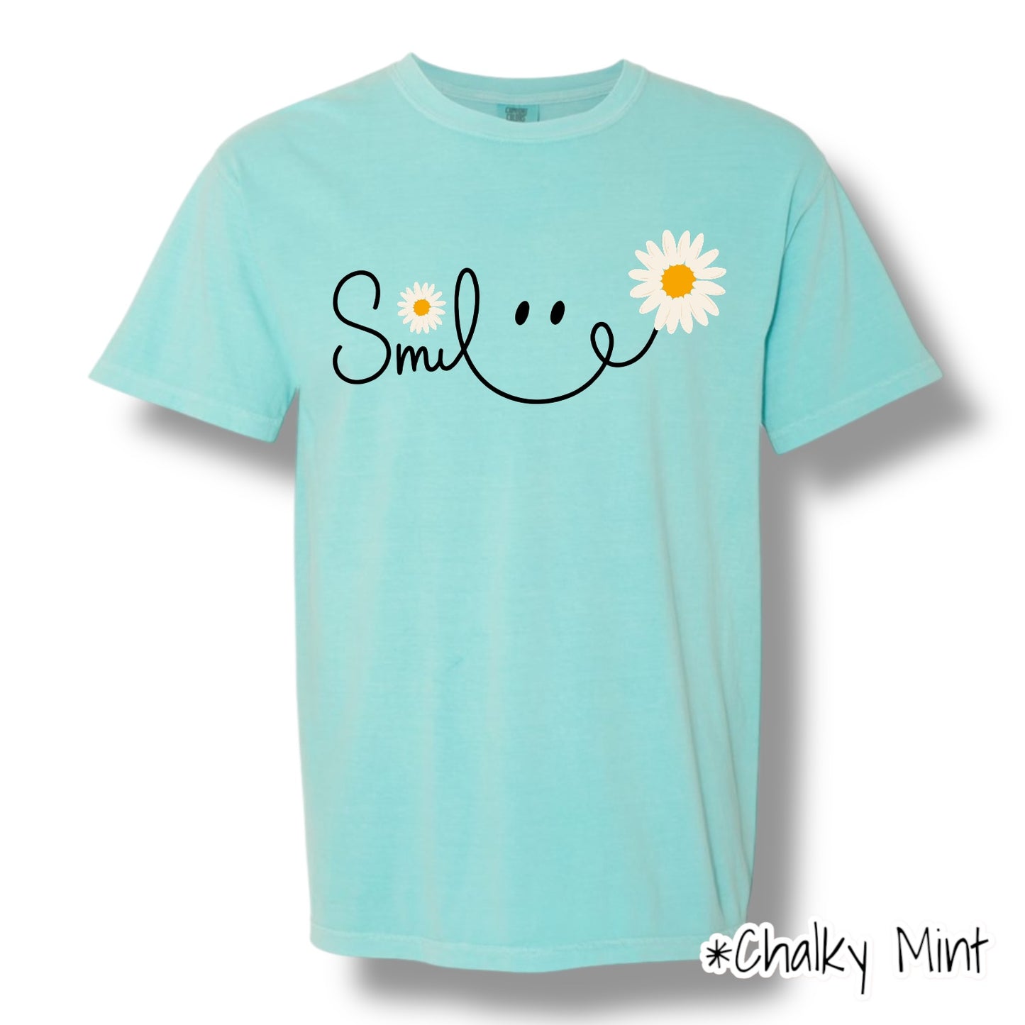 "Smile" (Black Ink) Front Print Only Graphic Short Sleeve
