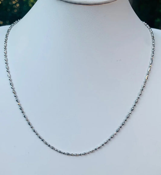 Sterling Silver Dainty Italian Diamond Cut Chain - 18"