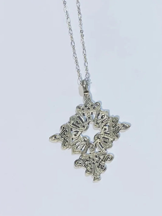 Silver Antique Finish Medallion Necklace