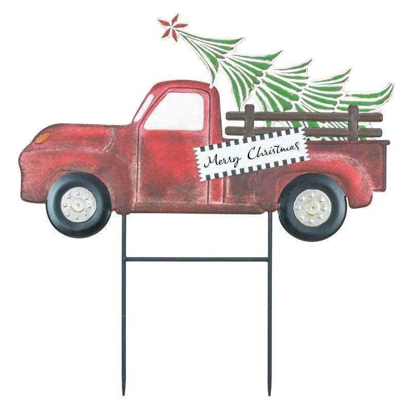 "Merry Christmas" Tree Truck Stake