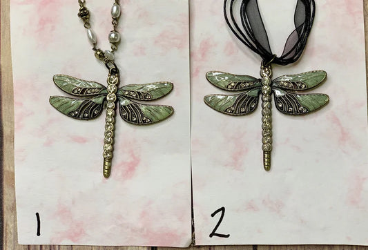 Asst. Dragonfly Enamel & Rhinestone Necklace