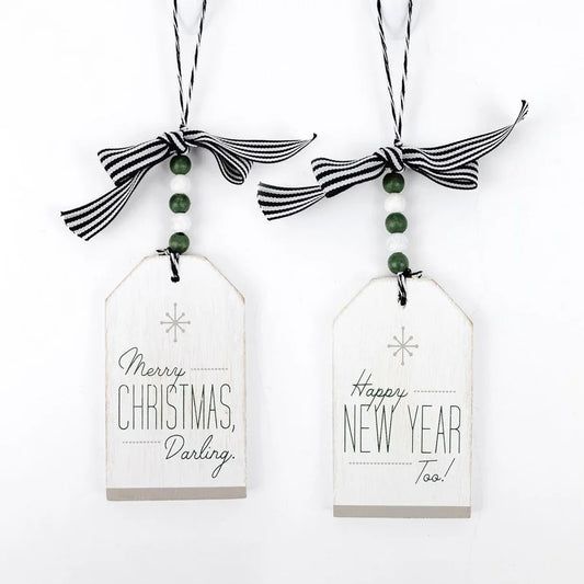 Holiday Wooden Tag Ornaments (Multiple Styles) - Reversible