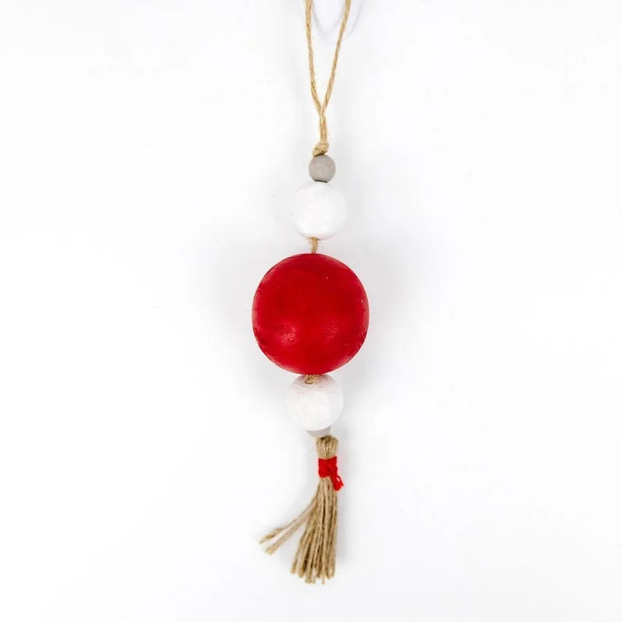 Wooden Beaded Ornaments w/ Tassel (Multiple Styles)