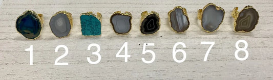 Gold Agate Rings