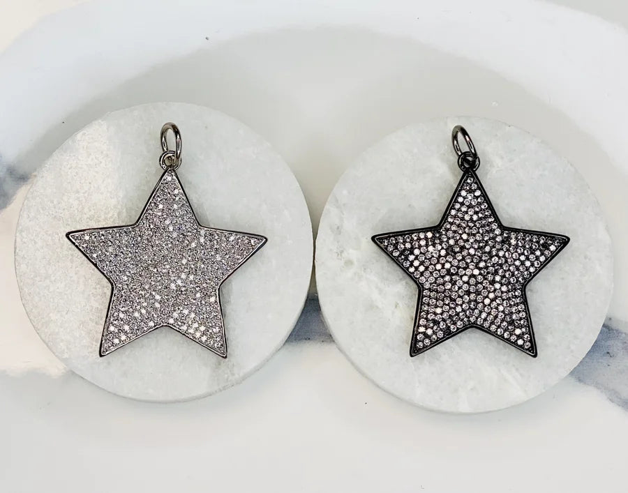 Pave Crystal Star Pendants (Medium)