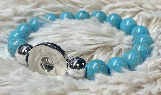 Stretch Turquoise Snap Jewel Bracelet
