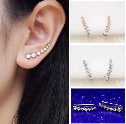 RHINESTONE EAR CLIMBERS