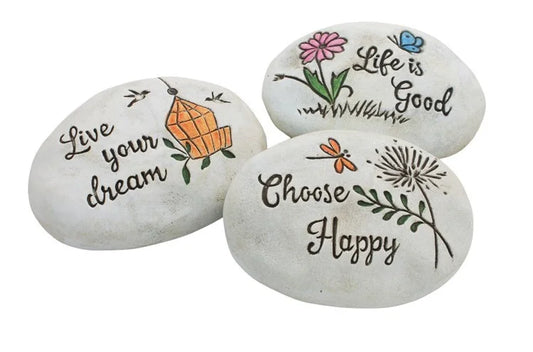 Happy Garden Stones (Set of 3)