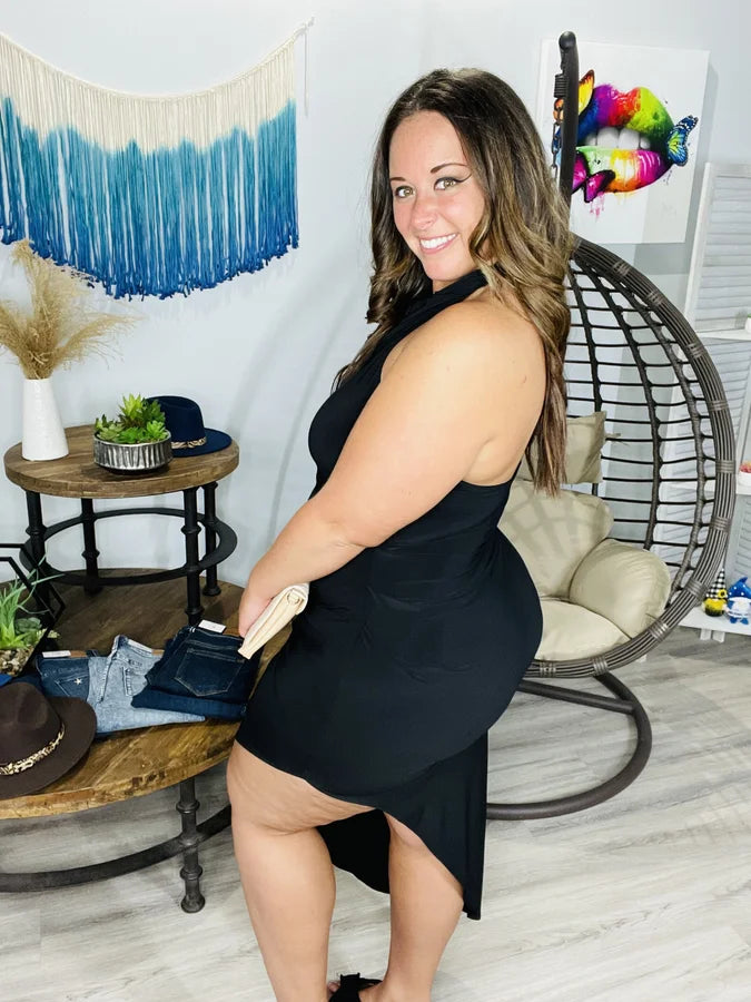 Leave Them Speechless Black Dress - Reg/Plus