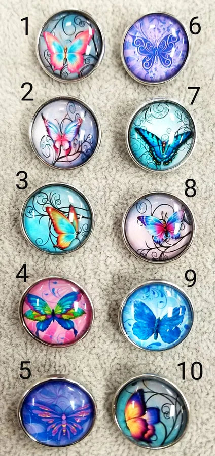 SILVER SPOON SNAP BRACELET W/ BUTTERFLY SNAP & MAGNETIC CLOSURE