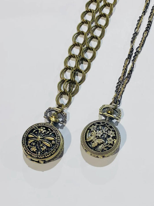 BRONZE POCKET WATCH NECKLACE