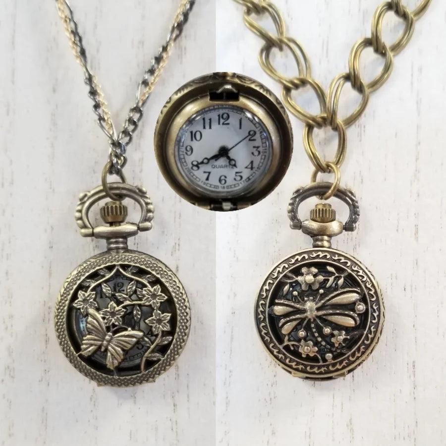 BRONZE POCKET WATCH NECKLACE