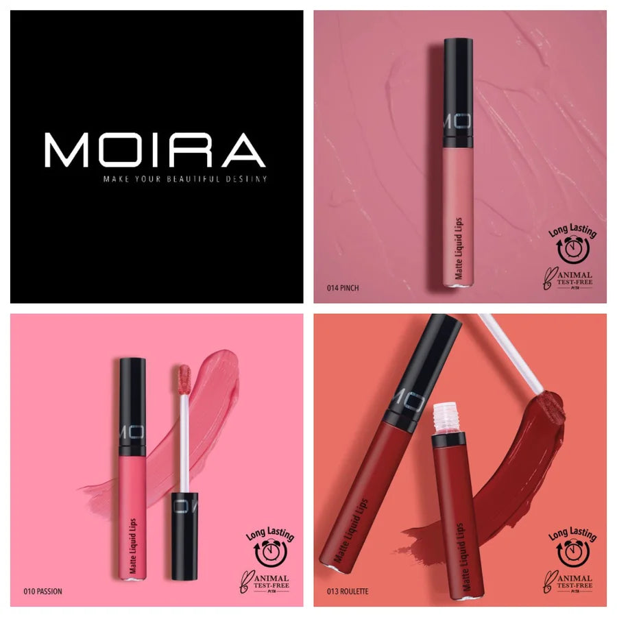 Moira Matte Liquid Lips - Pink/Red Shades