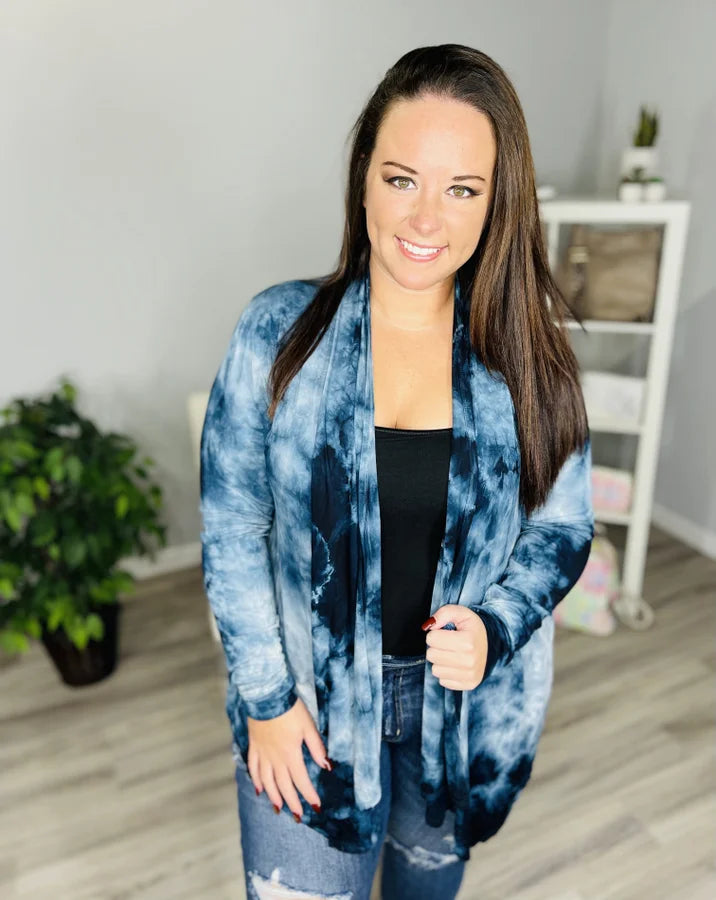 Reg. Navy Tie Dye Cardigan