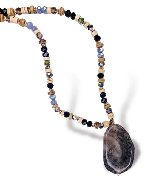 Bette Necklace - Natural Stone (Color Varies)