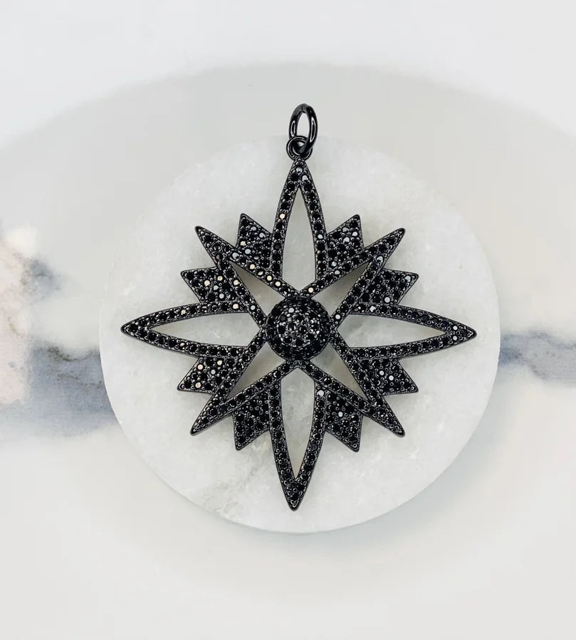 Pave Crystal Starburst Pendant (Large)