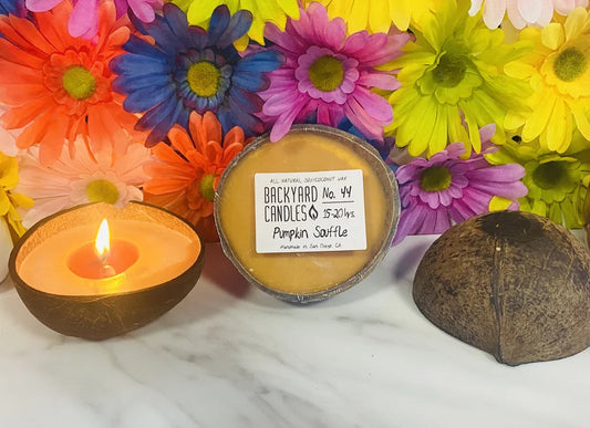 Pumpkin Souffle Scented Candle in a Real Coconut Shell