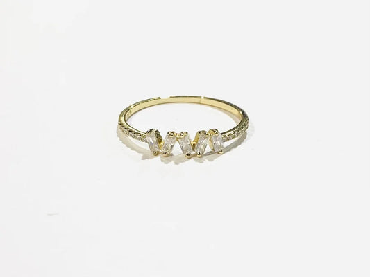 Sterling Silver Gold Plated Dainty Cubic Zirconia Ring