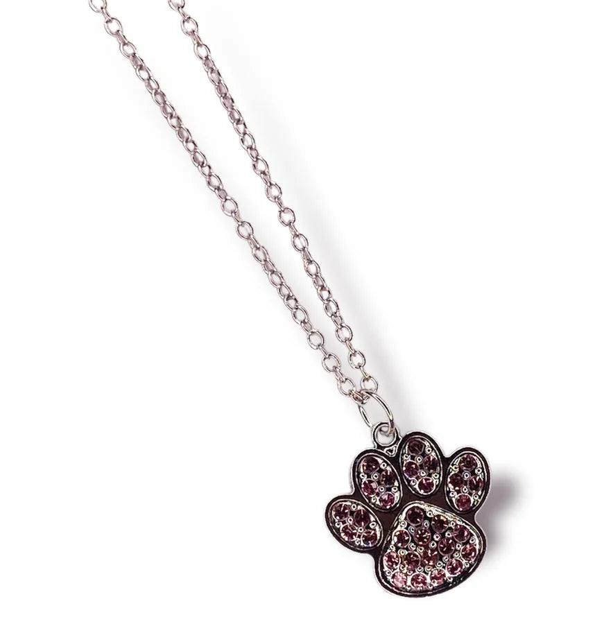 Sparkle Paw Print Necklace