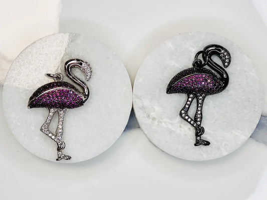 Pave Crystal Flamingo Pendants (Medium)